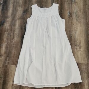Kim Rogers White Sleeveless Embroidered Casual Nightgown Dress Size L